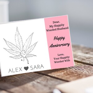 Desmalezado de encargo a la orden feliz marido descarga inmediata tarjeta de felicitación, tarjeta del aniversario de descarga inmediata, Stoner tarjeta del aniversario