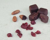 12 Raw handmade chocolate cranberry hawaij truffle candies - Vegan stuffing - Raw chocolate - Healthy Sweets