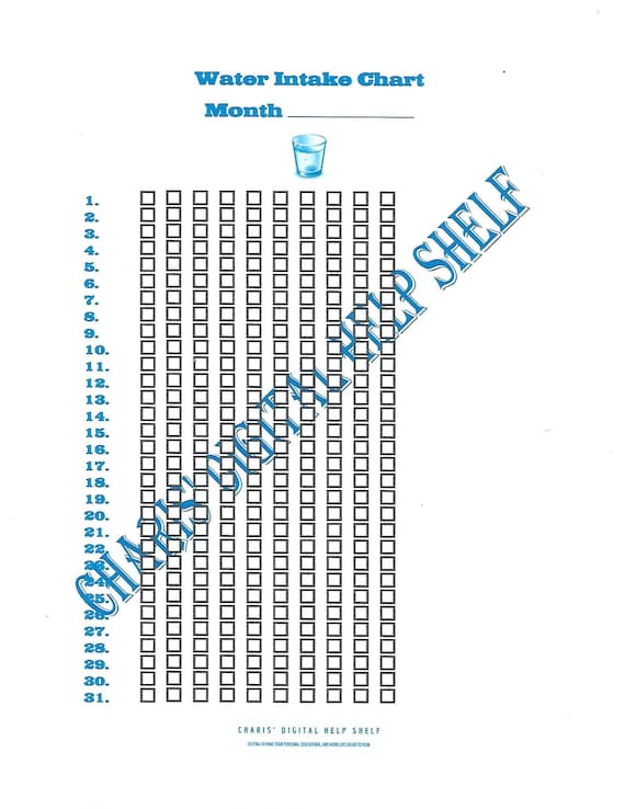 Water Intake Chart Pdf