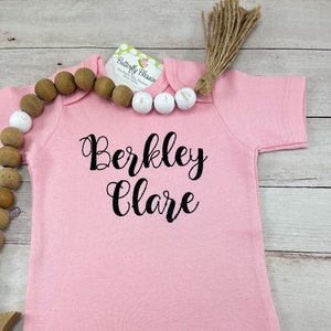 Baby Onesie-Personalized Onesie-Pink Baby Onesie-Baby Girl Onesie-Baby Girl Clothes-Embroidered Onesie-Baby Shower Gift-Infant Clothes