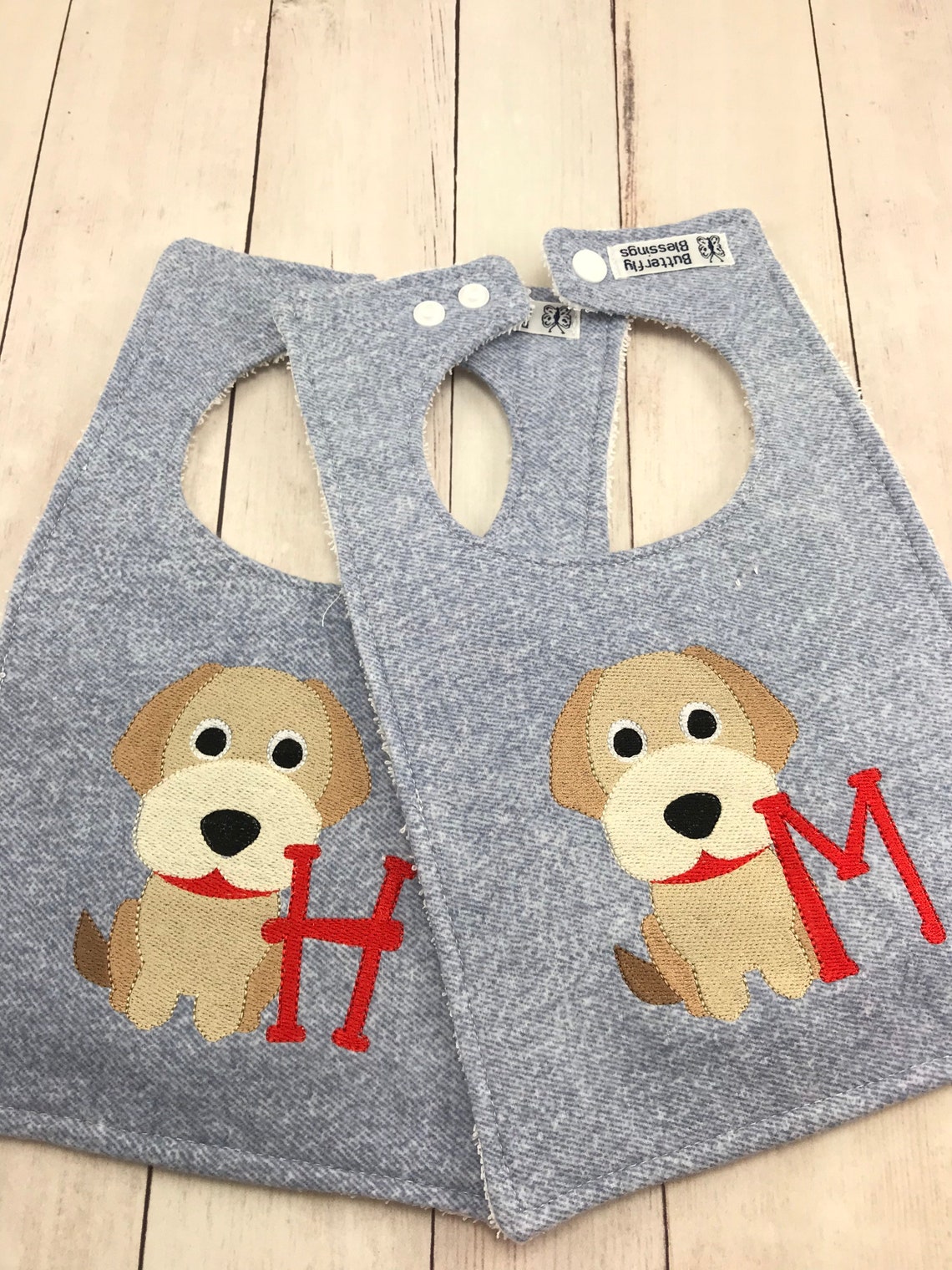 Puppy Personalized Baby BibDog Baby BibAbsorbant Baby Bib Etsy
