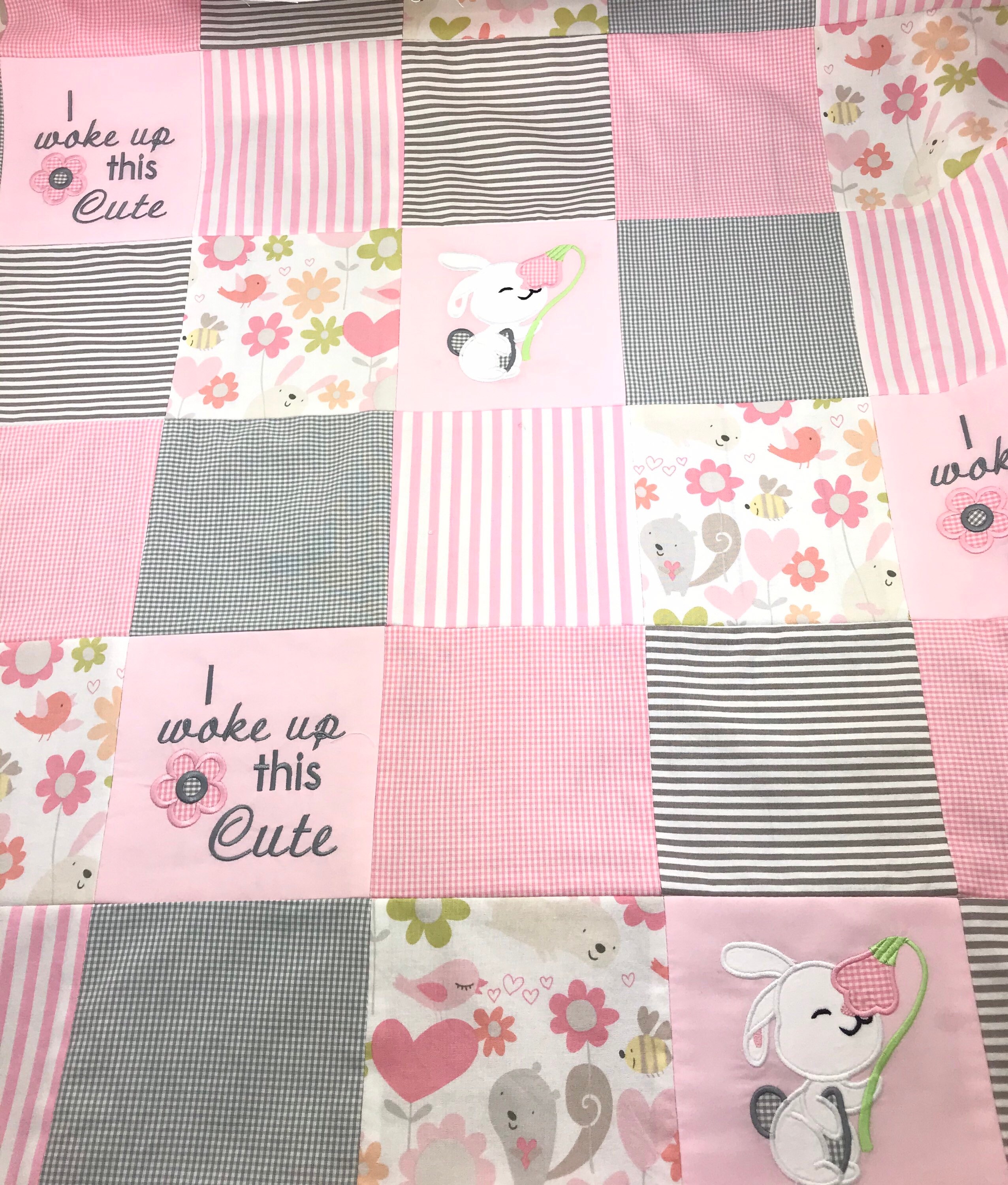 Baby Girl QuiltPersonalized Baby BlanketApplique Bunny Etsy