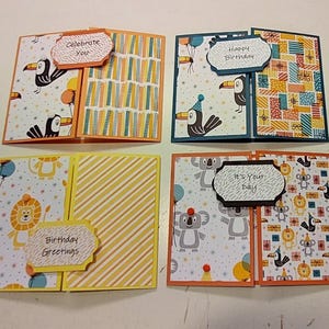 4 Cartões de aniversário infantis Stampin' Up!