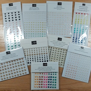 Stampin Up Embellishments Adhesive Backed Your Choice of Design Color Shape