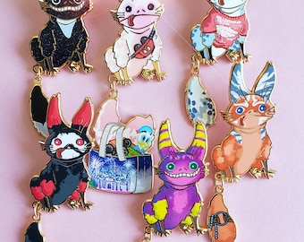 Loth-cats with swinging tail Enamel Pins Series 2
