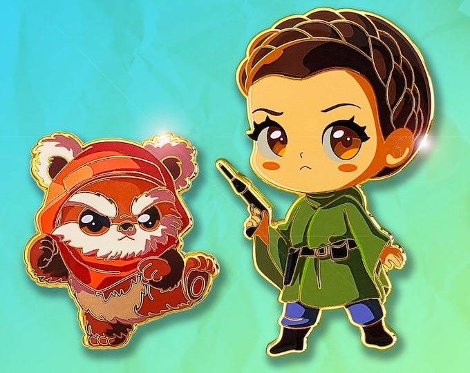 Featured listing image: Chibi Leia and Wicket Pin