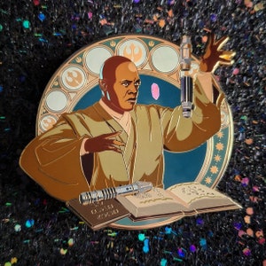 Building his Lightsaber Mace Premium Enamel Pin