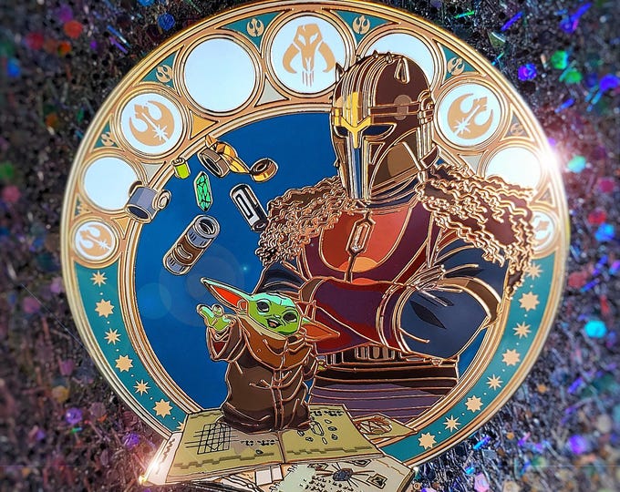 Featured listing image: Building His Lightsaber Grogu Premium Enamel Pin
