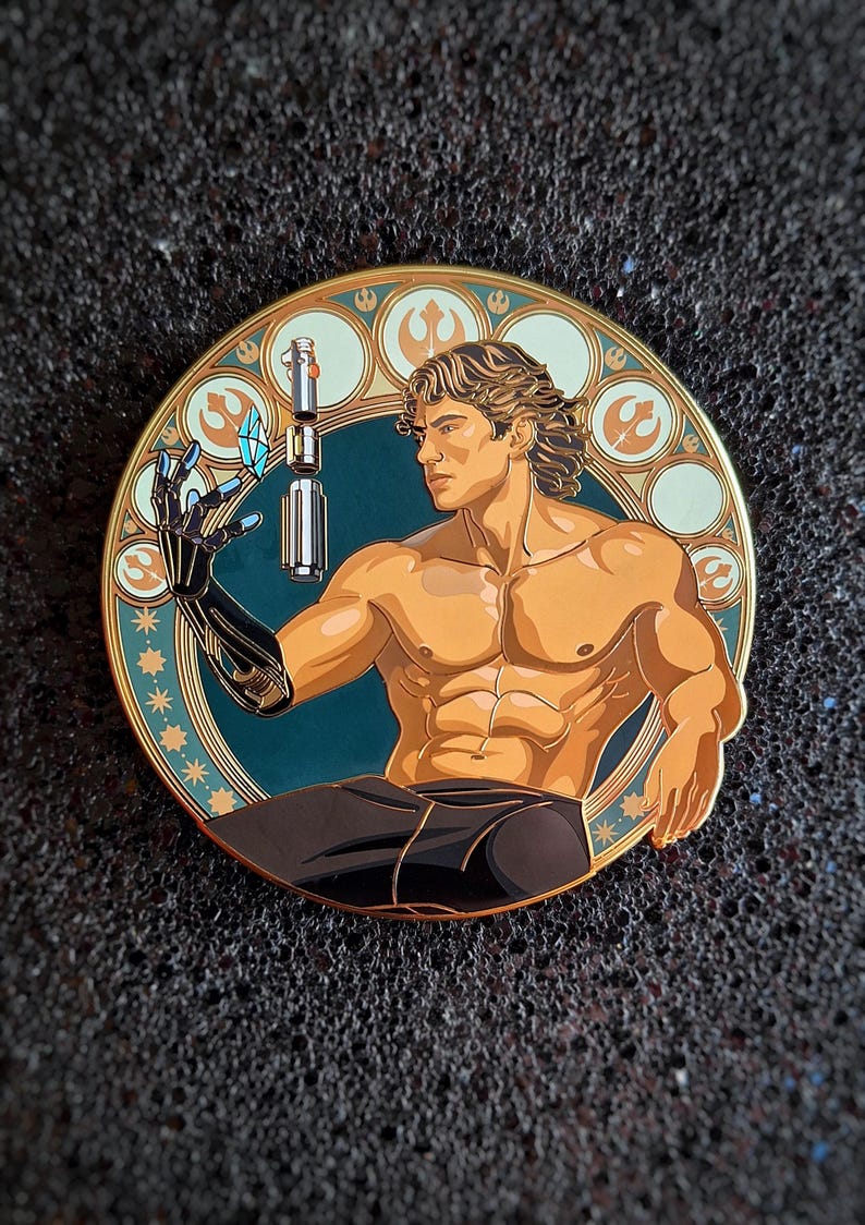 Anakin Button Building His Lightsaber Rots Anakin Enamel Pin - Etsy