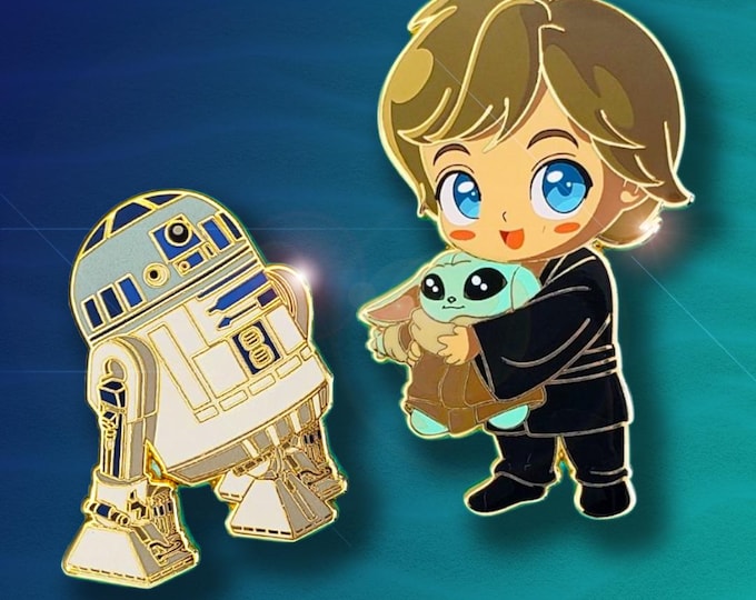 Featured listing image: Chibi Luke and R2-D2 Pin