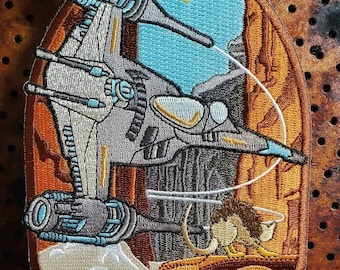 Parche bordado de Mandalorian Hot Rod