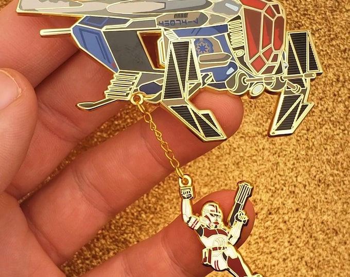 Featured listing image: Clone Wars Police Gunship Dangle Pin Set
