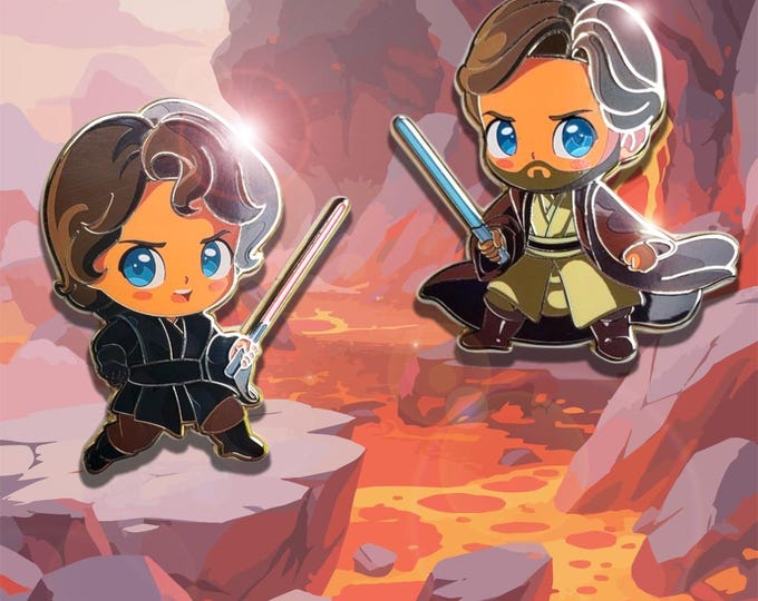 Featured listing image: Chibi Anakin and ObiWan pins
