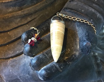 Pendulum with swarovski and sterling silver