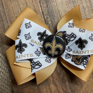 New Orleans Saints inspired Hairbow...NFL inspired Hairbow