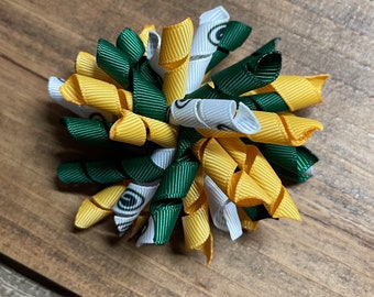 Green Bay Packers Hair Bow: NFL Inspired Grosgrain Ribbon