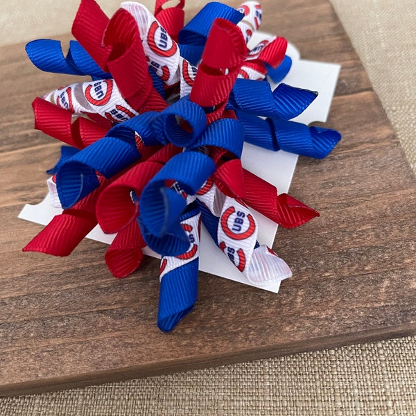 Chicago Cubs inspired Hairbow...MLB inspired Hairbow...Boutique Hairbow...Baseball Hairbow