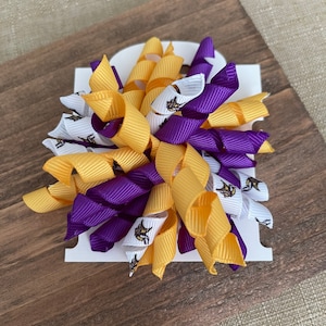 Minnesota Vikings inspired Hairbow...Korker Hairbows... NFL Hairbows