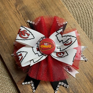 Kansas City Chiefs inspired Hairbow ... NFL Hairbow