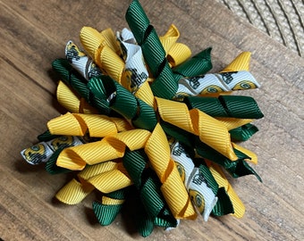 Green Bay Packers Hair Bow: NFL Fan Ribbon Hair Accessory