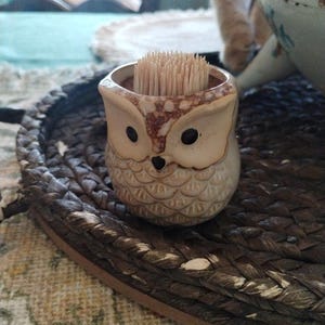Antique Owl Toothpick Holder