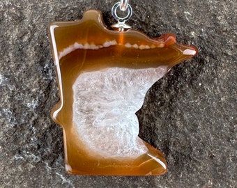 Lake Superior Agate Necklace - "MN Sunrise" - One of a kind