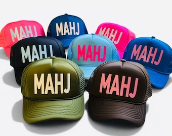 Large Letters Custom Trucker Hat | Mahj party favors |