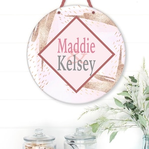 Door Sign. Blush and Gold Roommates Personalized Dorm Sign. Dorm Room Decor. Perfect dorm door accent! Dorm Decor!