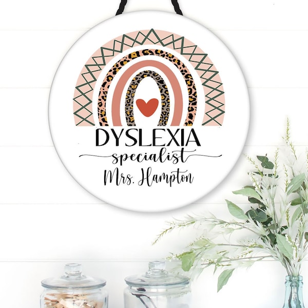 Dyslexia Specialist Personalized Sign. Dyslexia Specialist gift! Perfect on a classroom door! Custom Dyslexia Specialist door sign!