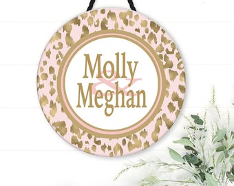 Leopard Personalized Door Sign. Leopard Dorm Room Decor. Leopard Dorm Decor! Teacher Door Hanger!