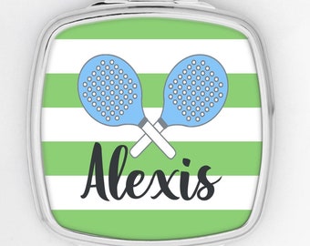 Paddle Tennis Team Gift | Platform Tennis Party Favor | Paddle Tennis Make up Mirror | Custom Paddleball  | Personalized paddle Tennis