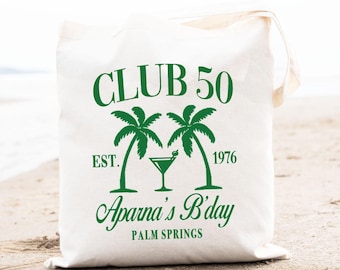 Custom Beach Club tote bag. Birthday or Bachelorette party favors!