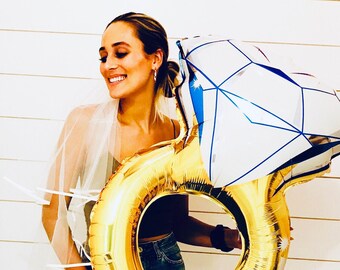 Diamond Ring Balloon | Bachelorette Party Decoration | Wedding Shower Balloon | 37" Large Foil Engagement Ring | Bride Diamond Ring Balloon