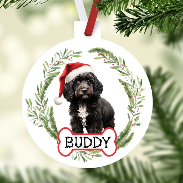 Black Doodle Ornaments. Personalized Black Labradoodle gift! Black Cavapoo, Cockapoo Ornament. Black Doodle Puppy Gifts! Doodle Mom gift!