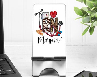 Personalized RN Phone Stand, Custom Nurse Gift