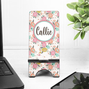 Cottage Chic Cell Phone Stand.Cell Phone Stand, Great teacher gift!  Custom Gift for mom, sister, daughter! Boss or Coworker gift too!