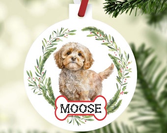 Cavapoo Ornament. Personalized Cockapoo Puppy Gifts!