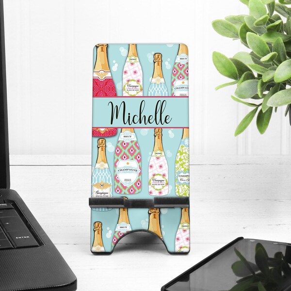 Champagne Cell Phone Stand. Custom Cell Phone Stand, Mother's Day Gift! Gift for the Wine Lover! Champagne themed gift! Bride to Be gift!