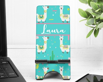 Llama Cell Phone Stand. Personalized Llama gift. Cell Phone Stand, Custom LLama present. Custom Teacher gift, Gift for mom, daughter!