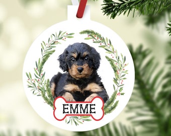 Cavapoo Ornament. Personalized Black and Brown Cavapoo Gift! Cockapoo Puppy present!