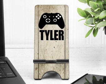 Gamer Phone Stand. Personalized gaming gift. Custom gamer present.