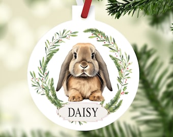 Lop Eared Bunny Ornament. Personalized Rabbit Ornament. Lop Eared Rabbit Ornament. Perfect Lop Eared Rabbit Gifts! Lop Eared Bunny Mom gift!