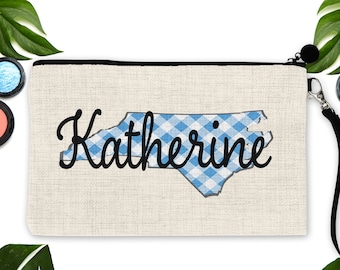 North Carolina make up bag. Personalized graduation gift!
