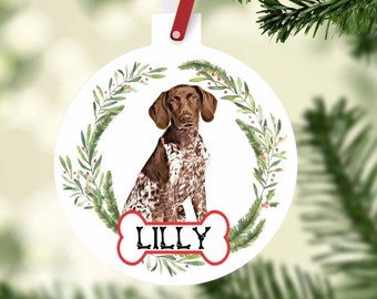 German Shorthair Pointer Ornament. Custom GSP. Personalized Pointer gift!