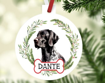 German Shorthair Pointer Ornament. Custom GSP Gift.