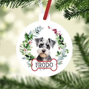 Schnauzer Ornament. Custom Schnauzer Gift. Personalized Miniature Schnauzer Ornament. Schnauzer Mom gift! Rescue Schnauzer