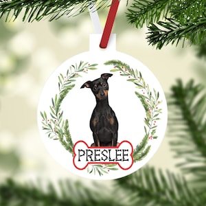 Miniature Pinscher Ornaments. custom Mini Pin Ornament. Pinscher Christmas Tree Ornament. Personalized  Mini Pinscher Dog Mom gift!