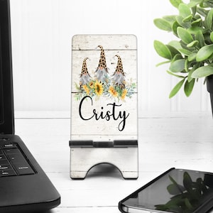 Gnomes Phone Stand. Custom Gnomes Phone Stand, Gnomes Graduation Gift! Mothers day gift! Personalized gift!