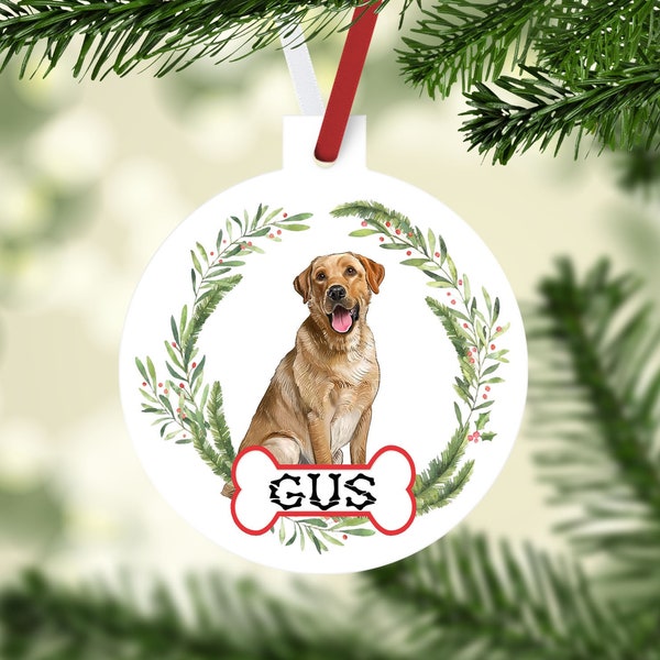Yellow Lab Ornaments. Personalized Yellow Labrador Gift! Labrador Retriever Ornament. Custom Blonde Lab Gifts! Yellow Lab Mom gift!