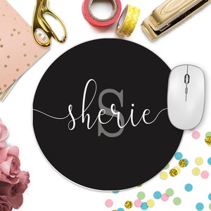 Personalized Mouse Pad. Custom Personalized gift. Perfect Desk accessory! Great Mothers day or Co-worker Gift. Elegant desk accessory!